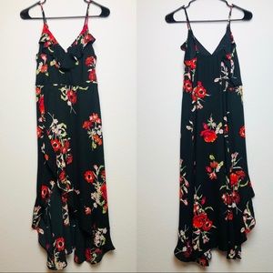 Floral Sleeveless Asymmetrical Maxi Dress/Romper